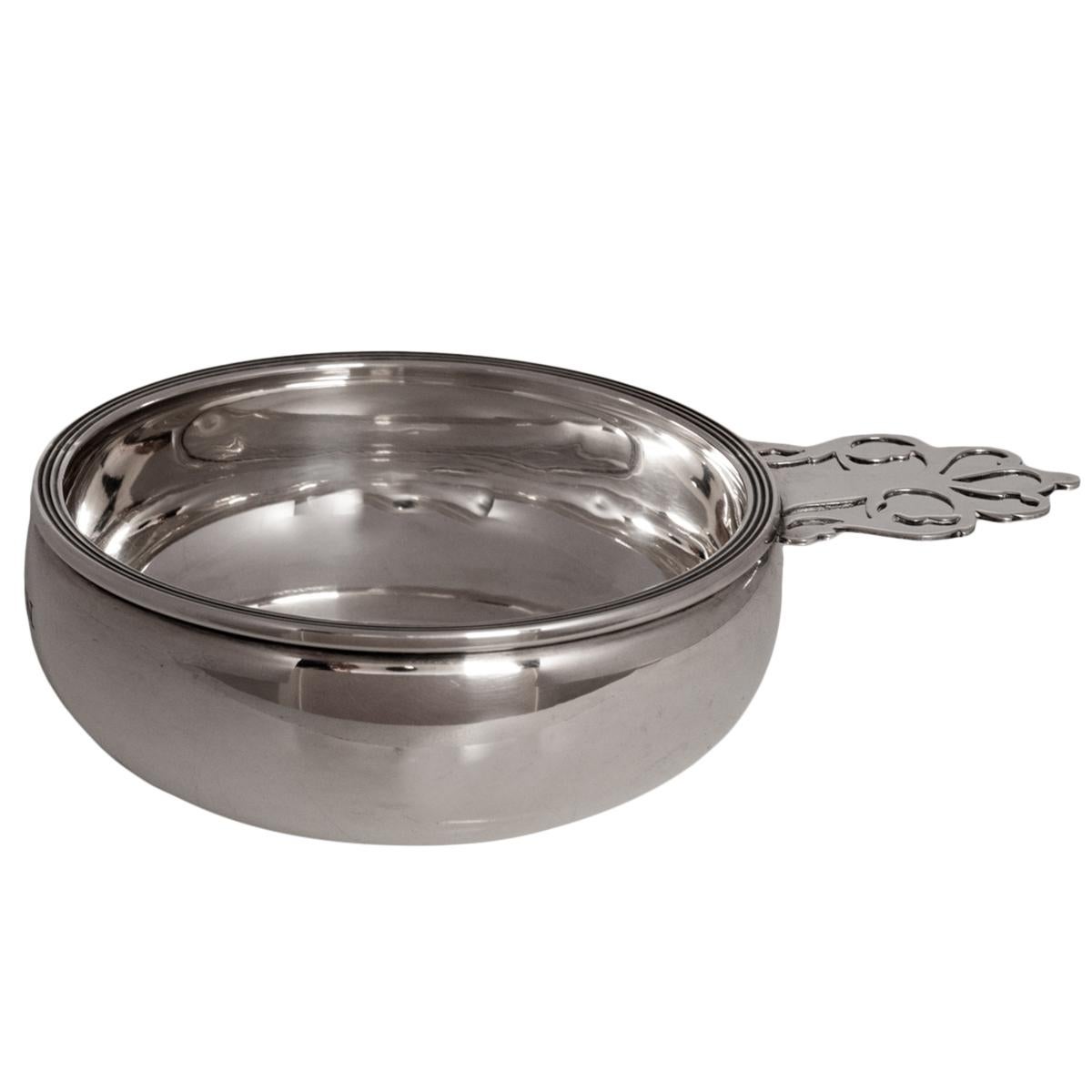 Antique Sterling Silver Wine Baby Porringer Engraved 