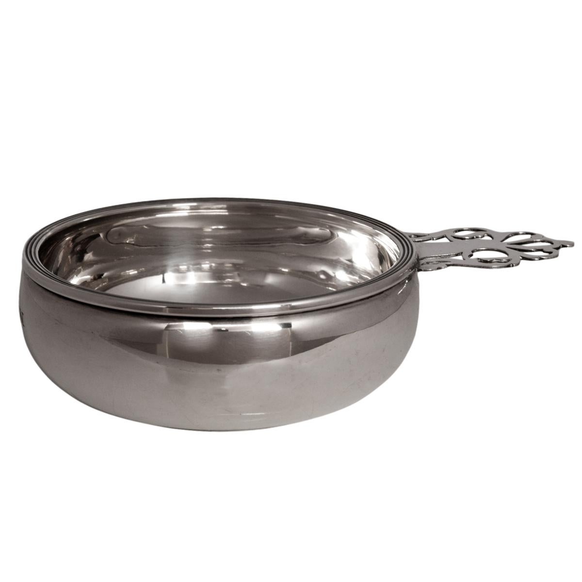 Mid-20th Century Antique Sterling Silver Wine Baby Porringer Engraved 