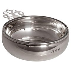 Antique Sterling Silver Wine Baby Porringer Engraved "Ann" Ellmore Co. 1930