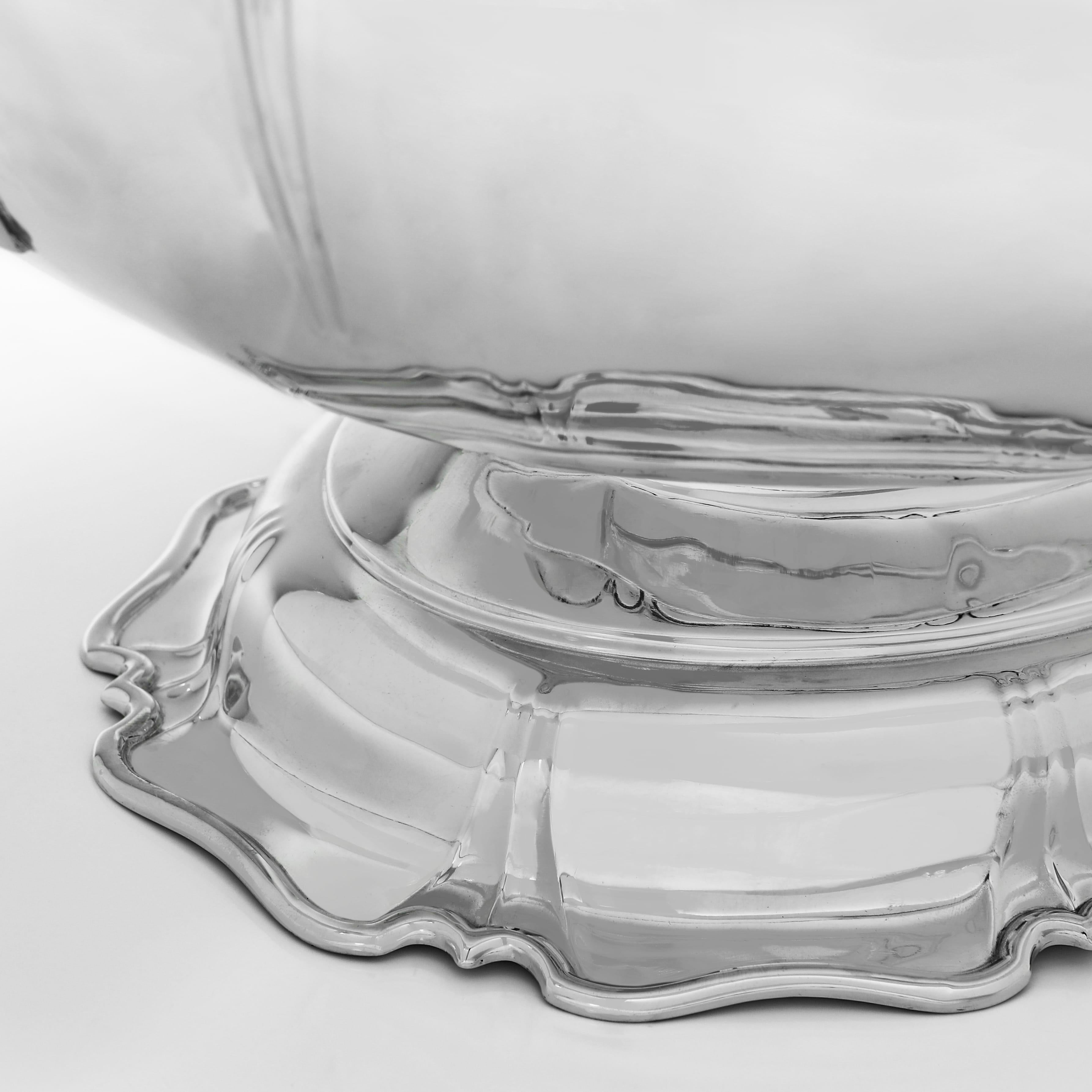 Inizio XX secolo Antica cisterna per vino in argento sterling del 1910 - refrigeratore per vino in argento massiccio in vendita