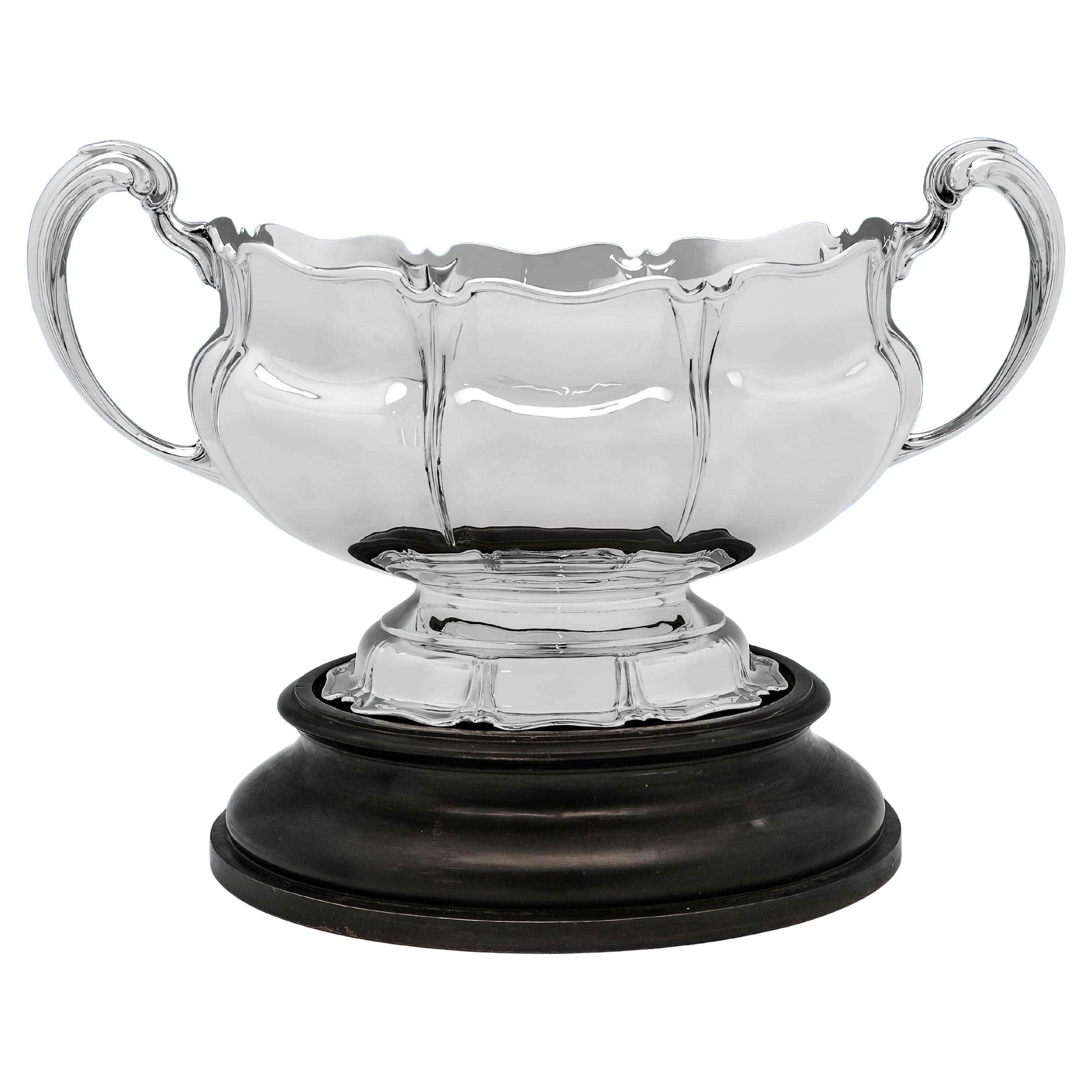 Antigua cisterna de vino de plata de ley fabricada en 1910 - enfriador de vino de plata maciza