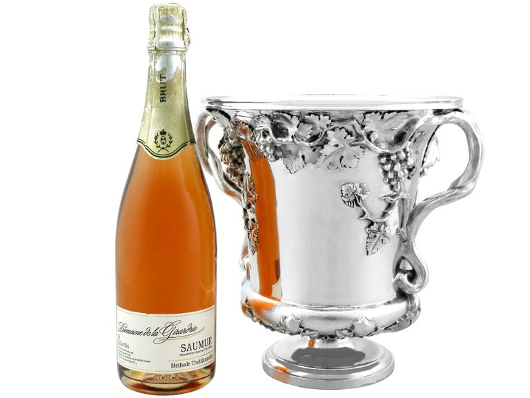 Antique Sterling Silver Wine Cooler by William Bateman II For Sale at