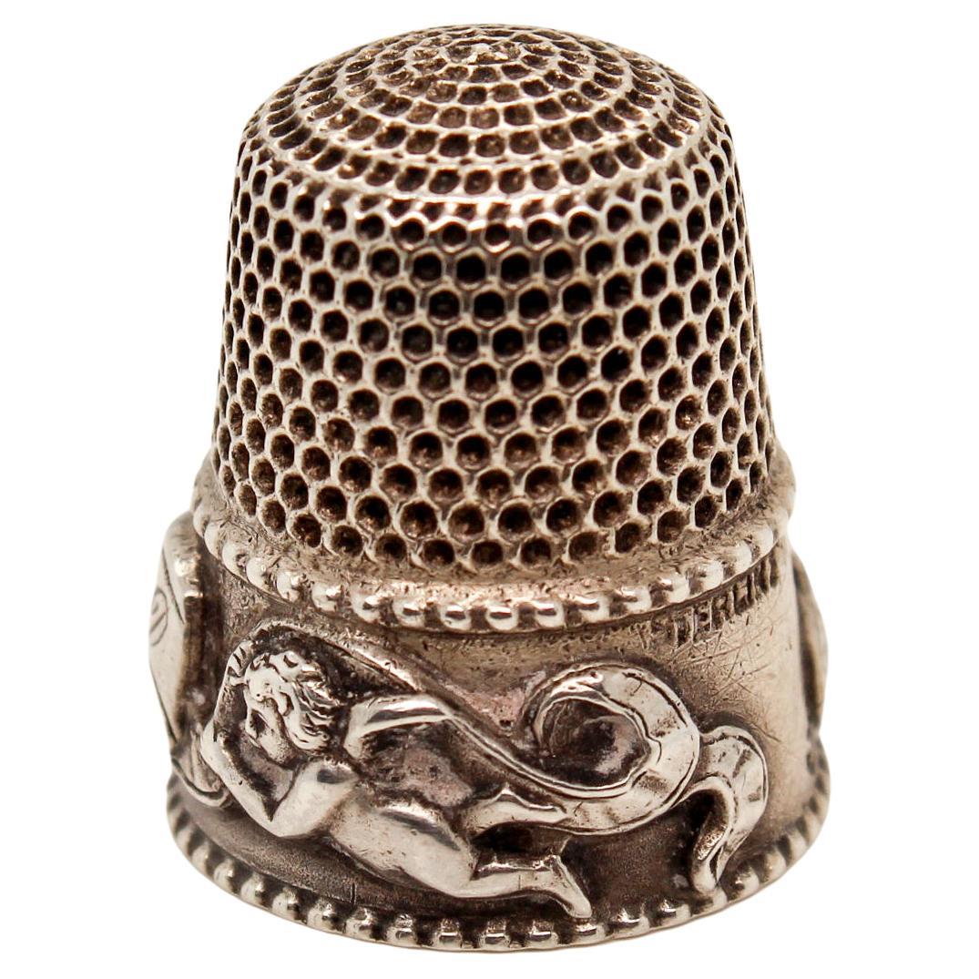 Antique Stern Bros. & Co. Sterling Silver Cupid Special Thimble