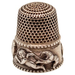 Antique Stern Bros. & Co. Sterling Silver Cupid Special Thimble