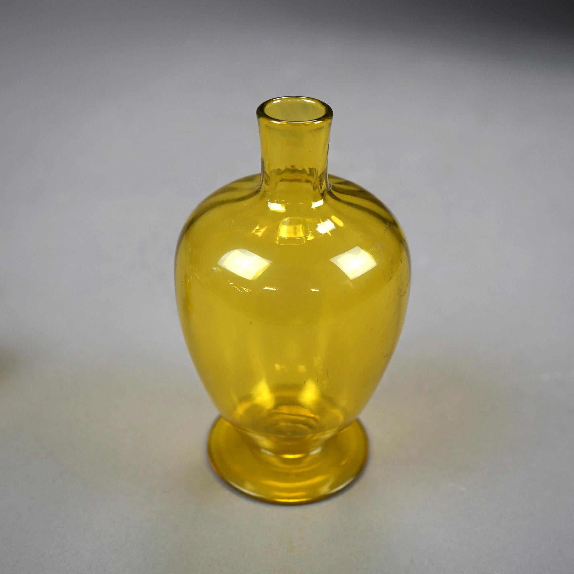 American Antique Steuben Amber Art Glass Tumble Up Carafe Circa 1920