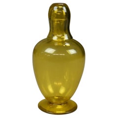 Carafe Tumble Up en verre d'art ambré Steuben d'antiquités, vers 1920