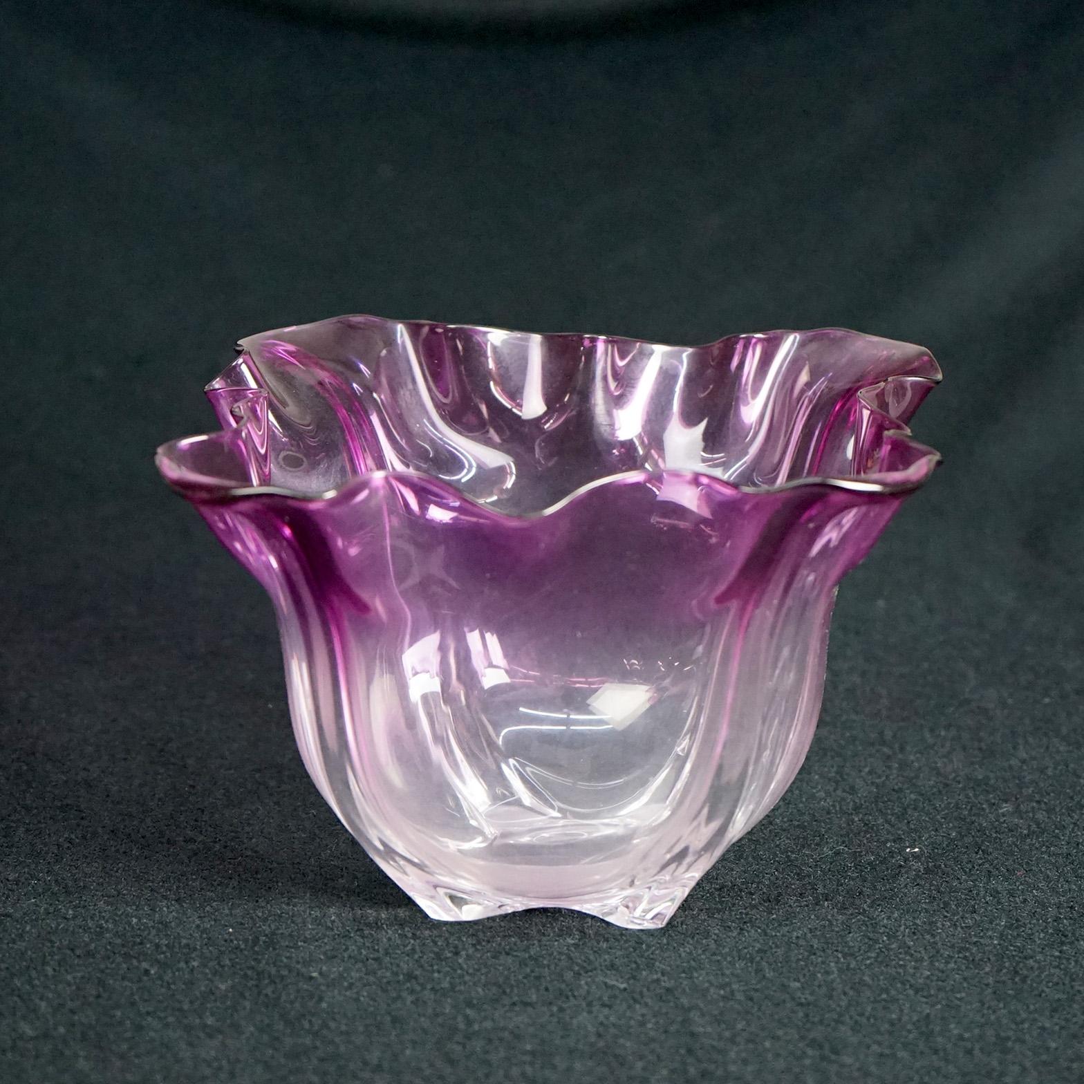 Arts and Crafts Antique Steuben Amethyst Art Glass Handkerchief Vase Circa 1920