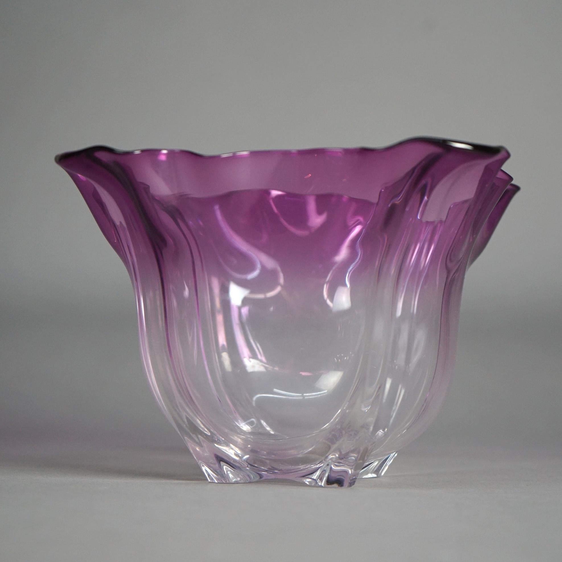 American Antique Steuben Amethyst Art Glass Handkerchief Vase Circa 1920