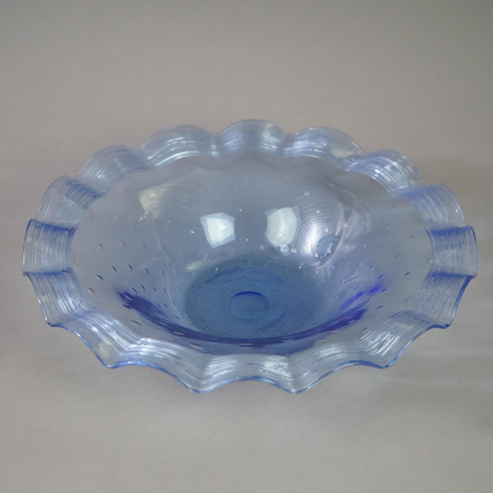 20th Century Antique Steuben Art Glass Center Bowl & Compote Set, Circa 1920