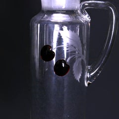 Antique Steuben Art Glass Cocktail Shaker with Cherries, 20th Century