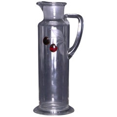 Shaker en verre d'art antique Steuben avec cerises:: 20ème siècle