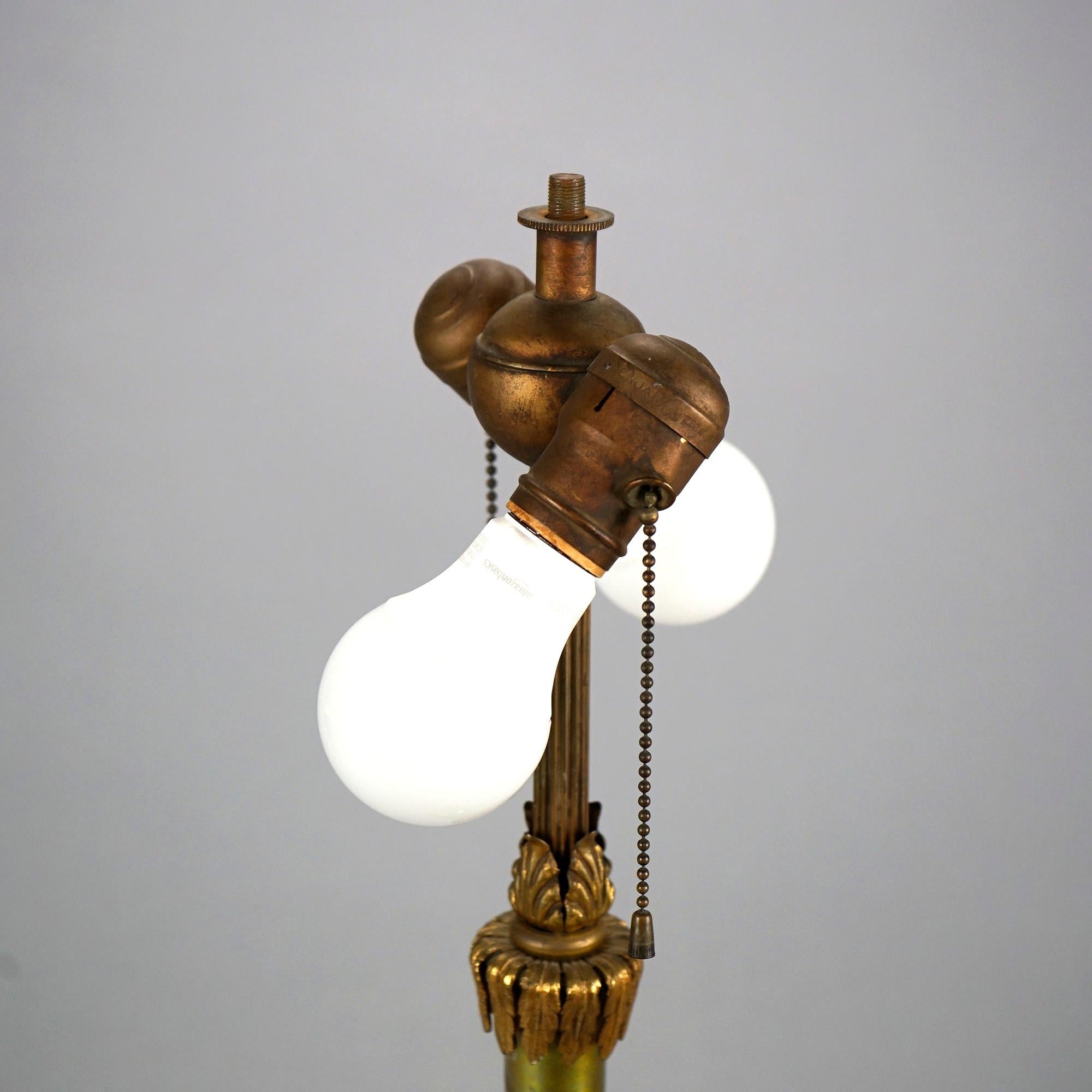 American Antique Steuben Aurene Art Glass Table Lamp, circa 1920