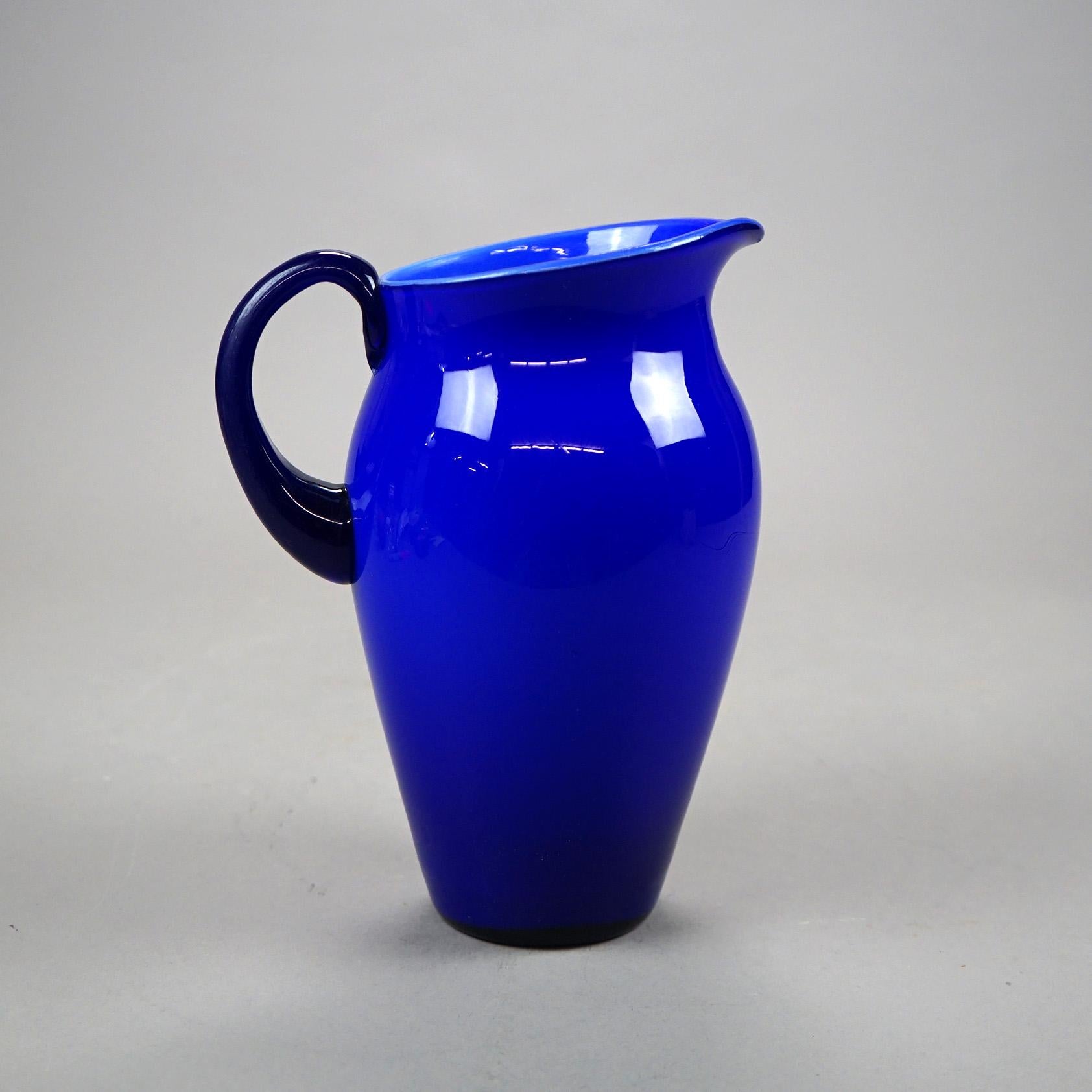 cobalt blue water pitcher