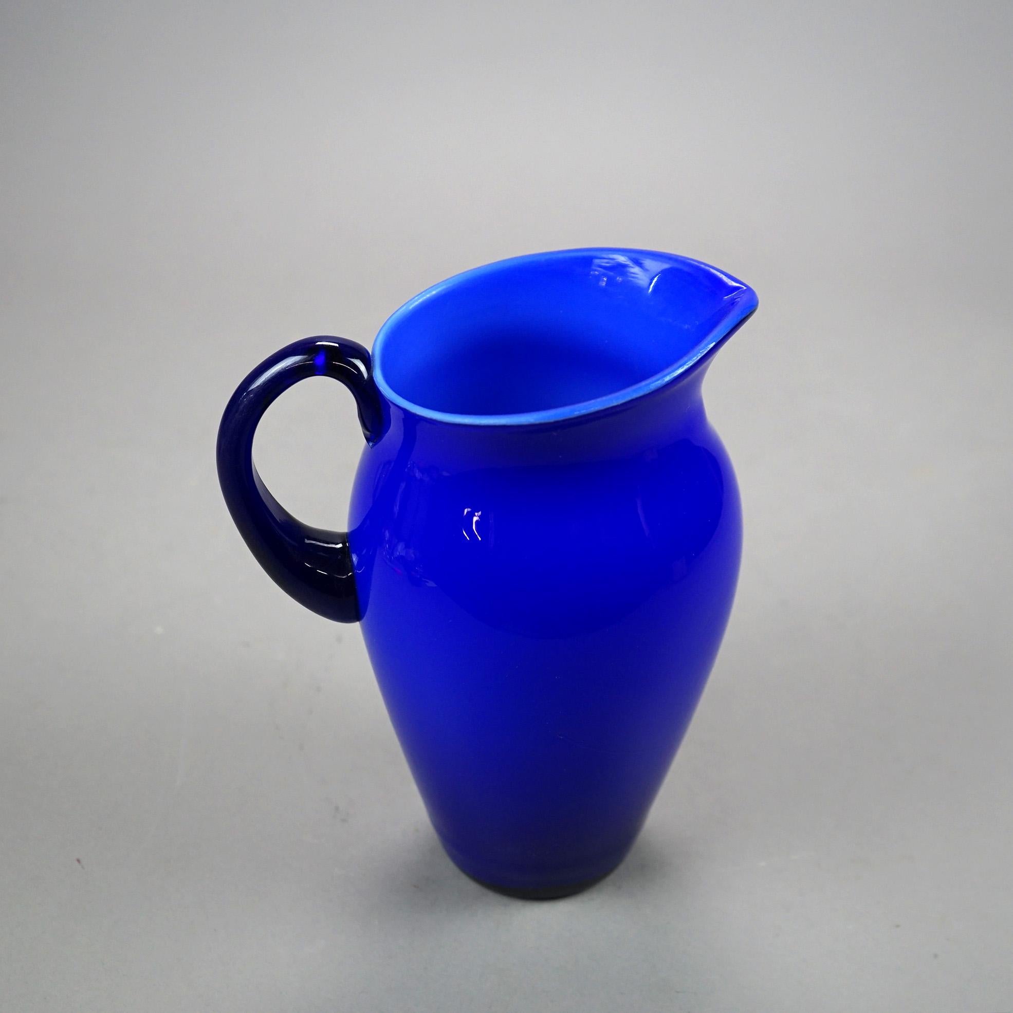 cobalt blue glass pitcher