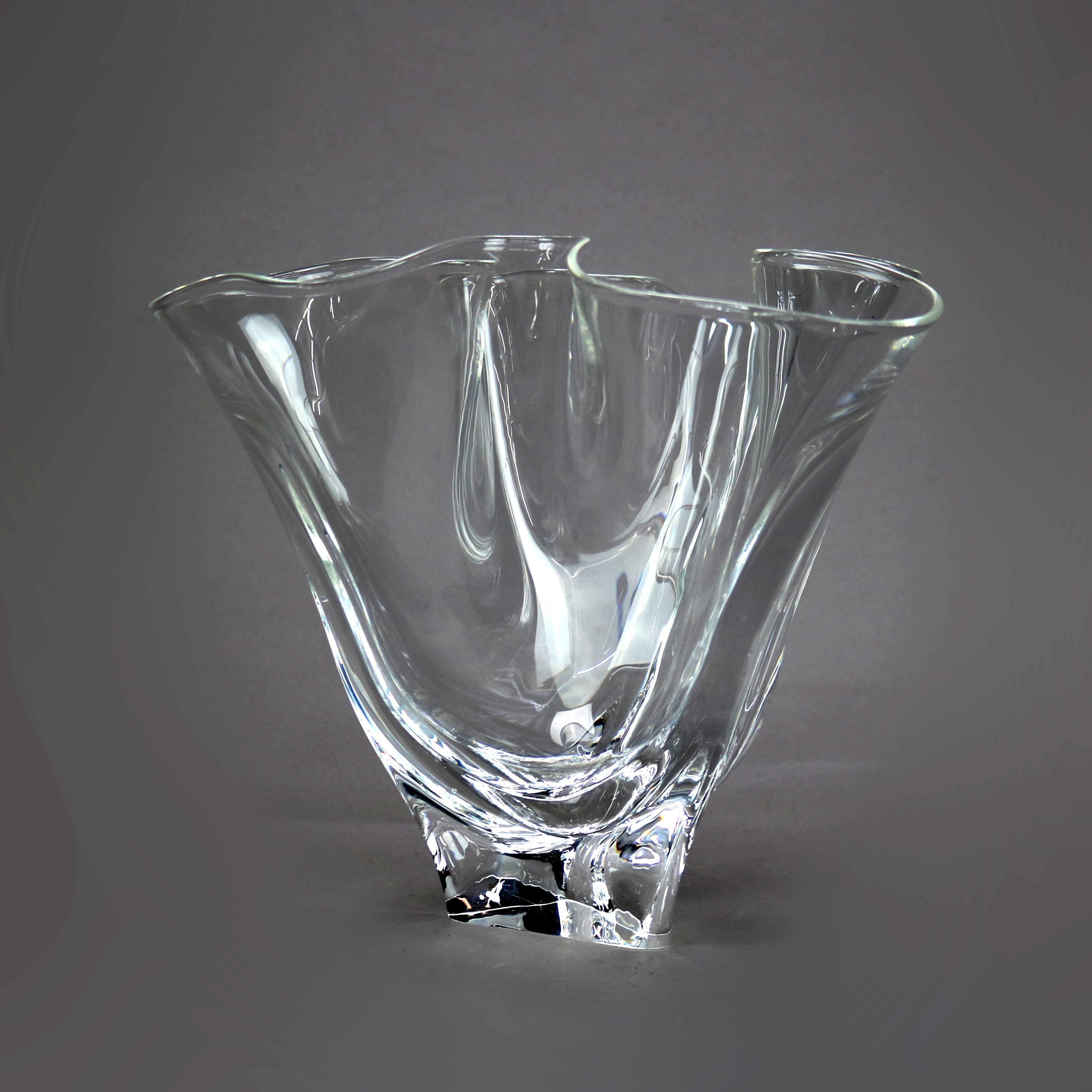 20th Century Antique Steuben Crystal Handkerchief Vase c1930, Signed