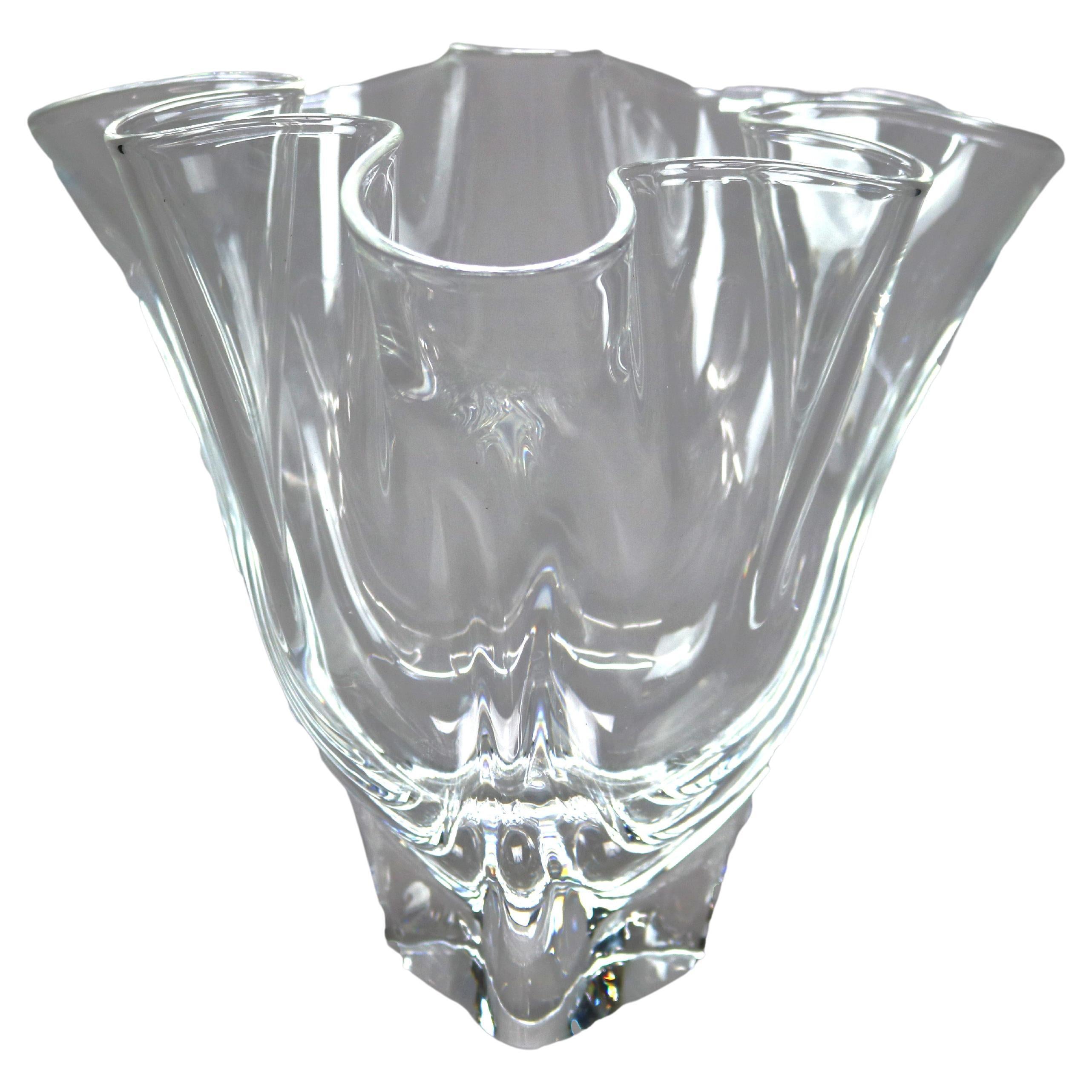 Antique Steuben Crystal Handkerchief Vase c1930, Signed
