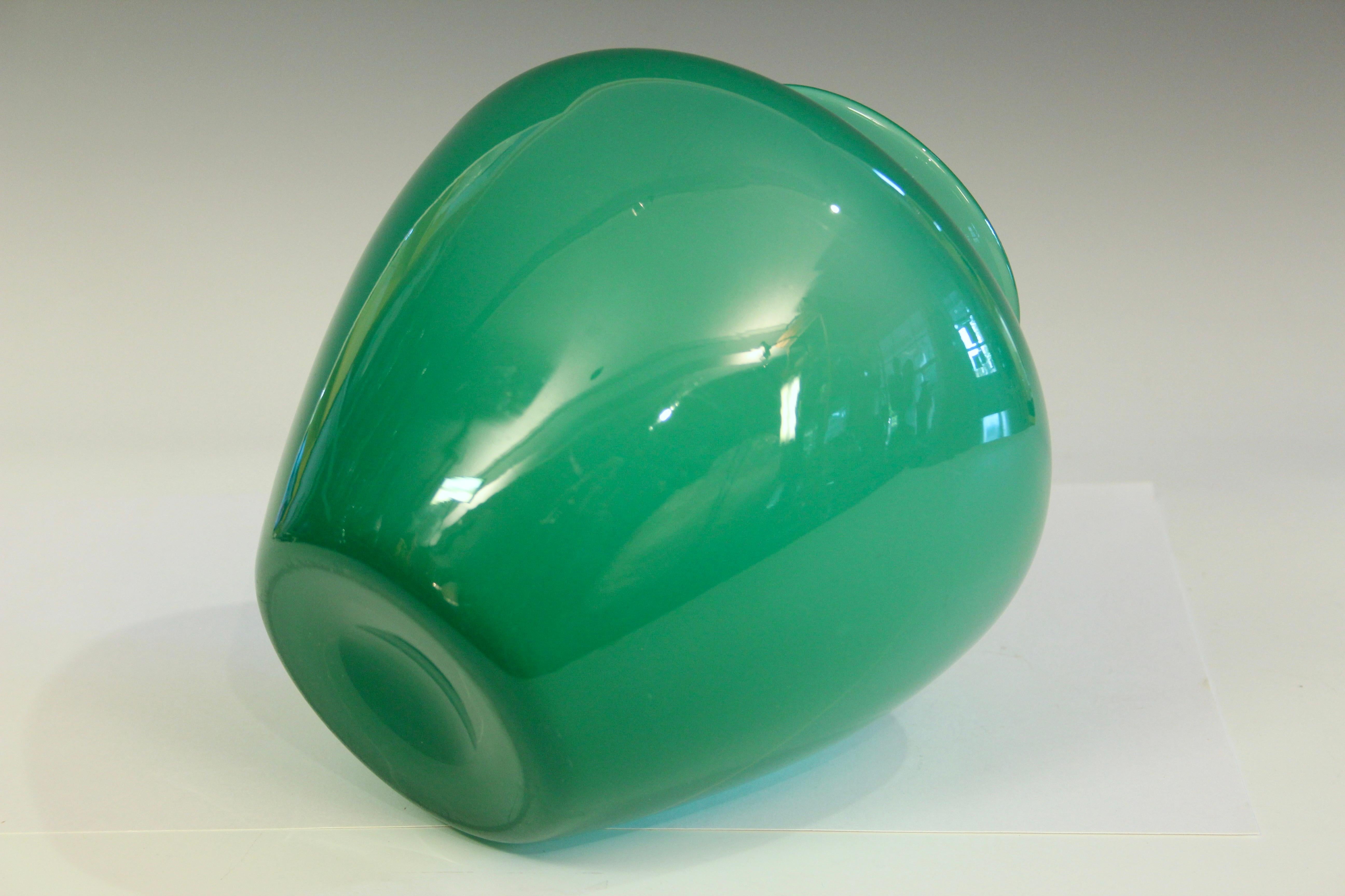 Antique Steuben Glass Vase Carder Apple Jade Green Art Deco Signed 8