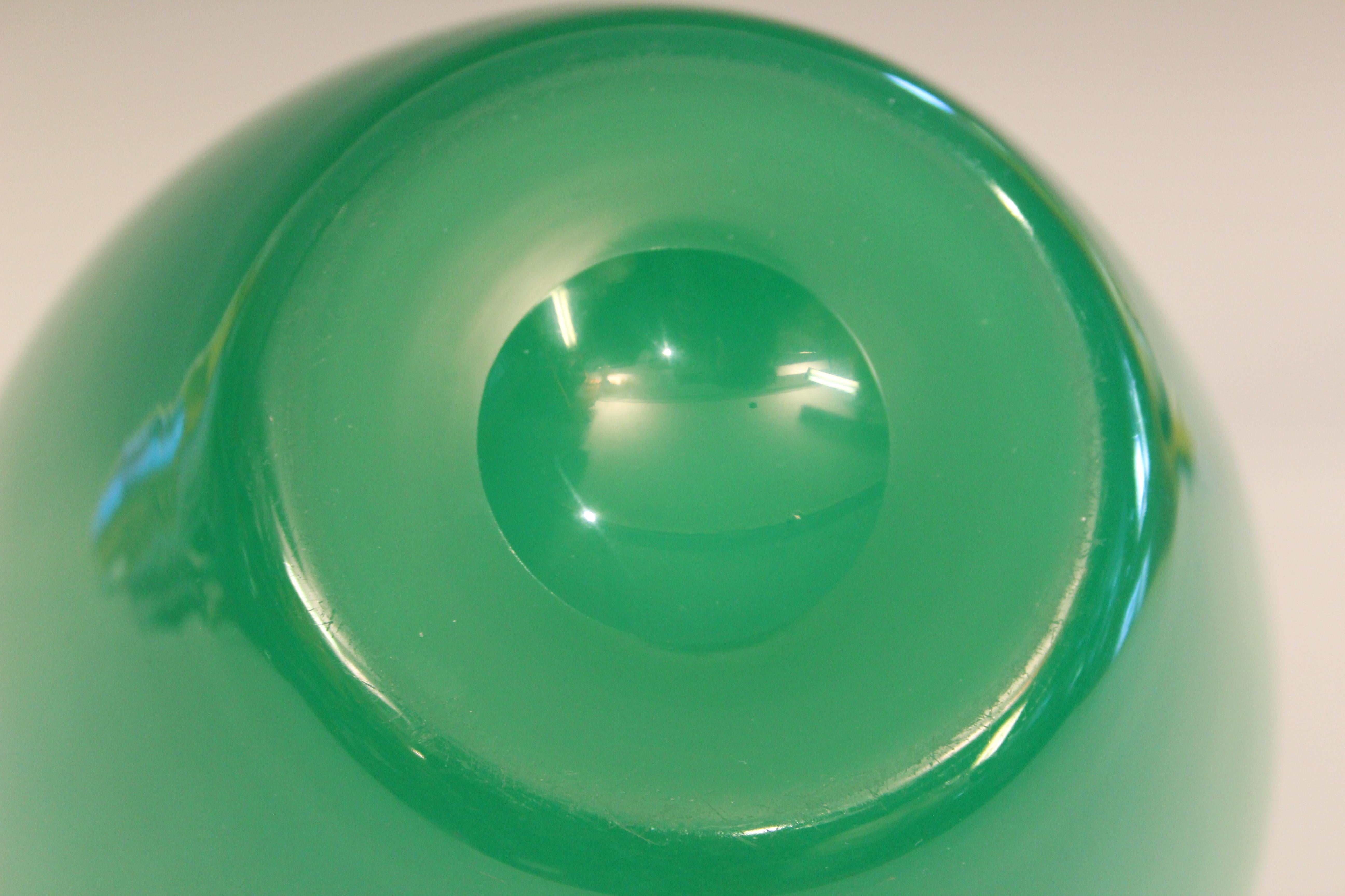 Mid-20th Century Antique Steuben Glass Vase Carder Apple Jade Green Art Deco Signed 8