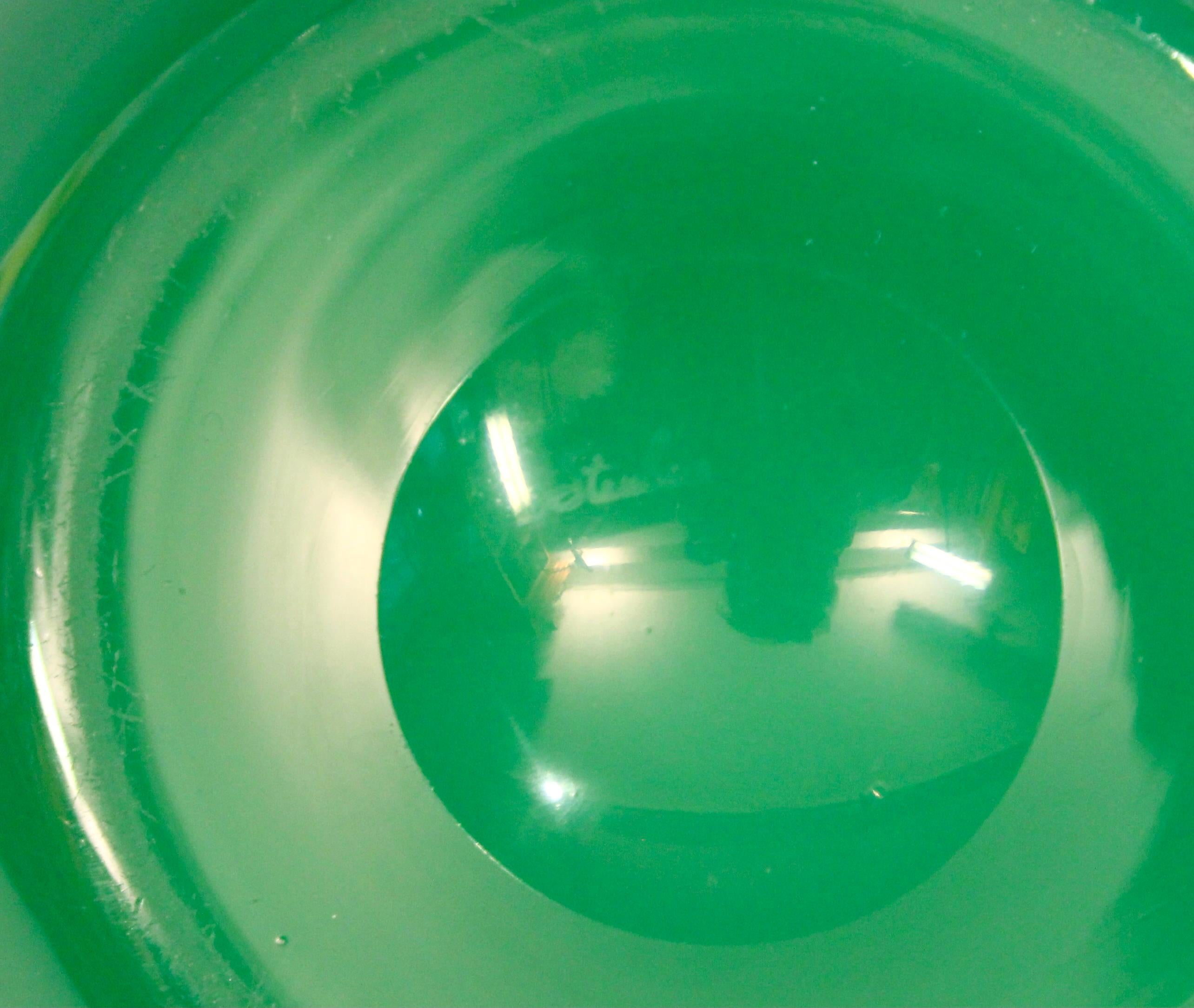 Antique Steuben Glass Vase Carder Apple Jade Green Art Deco Signed 8