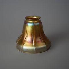 Antique Steuben Gold Aurene Art Glass Shade Circa 1920