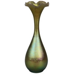 Antique Steuben Gold Aurene Art Glass Vase, Circa 1920