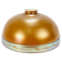 Antique Steuben Golden-Brown Aurene Intarsia Lamp Shade