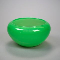 Antique Steuben Jade Green Art Glass Bowl Circa 1930, Unsigned