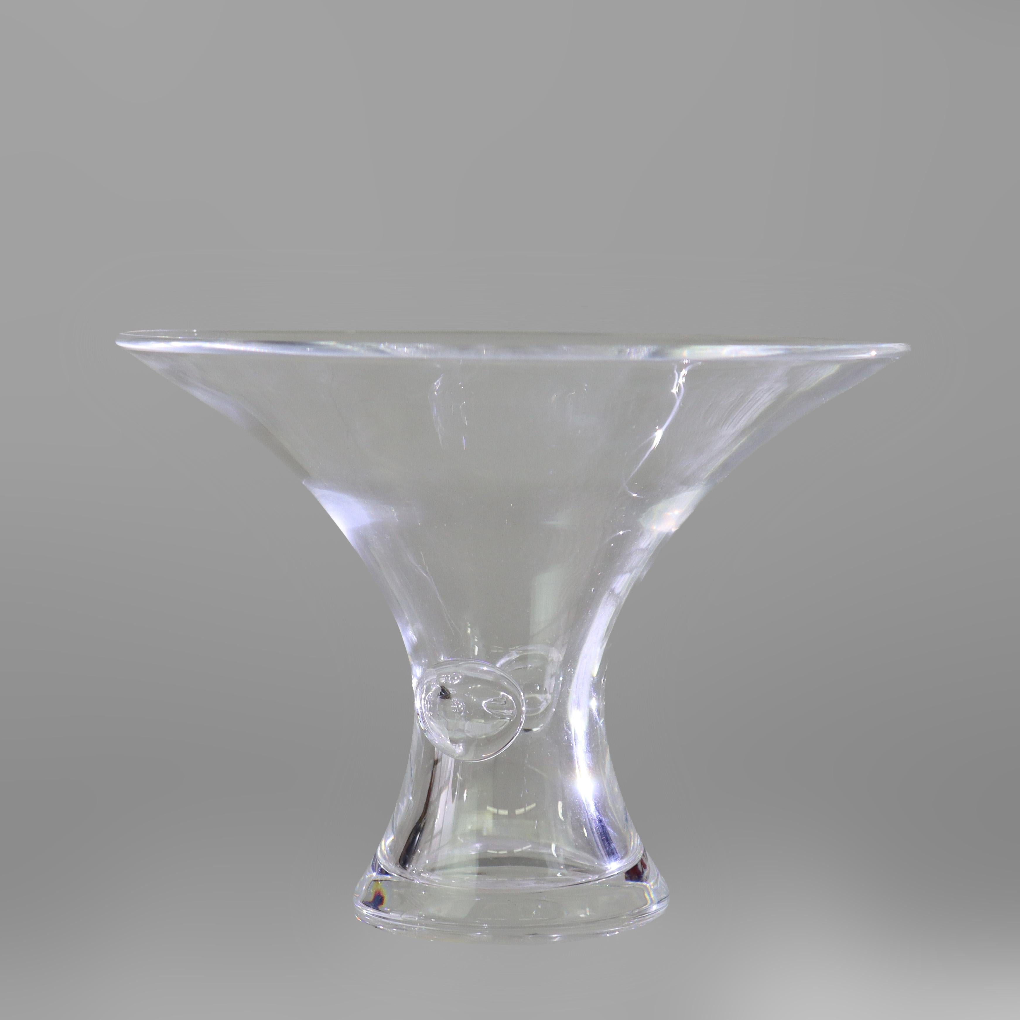 Antique Steuben MCM Art Glass Fluted Vessel Signed C1930 For Sale 2