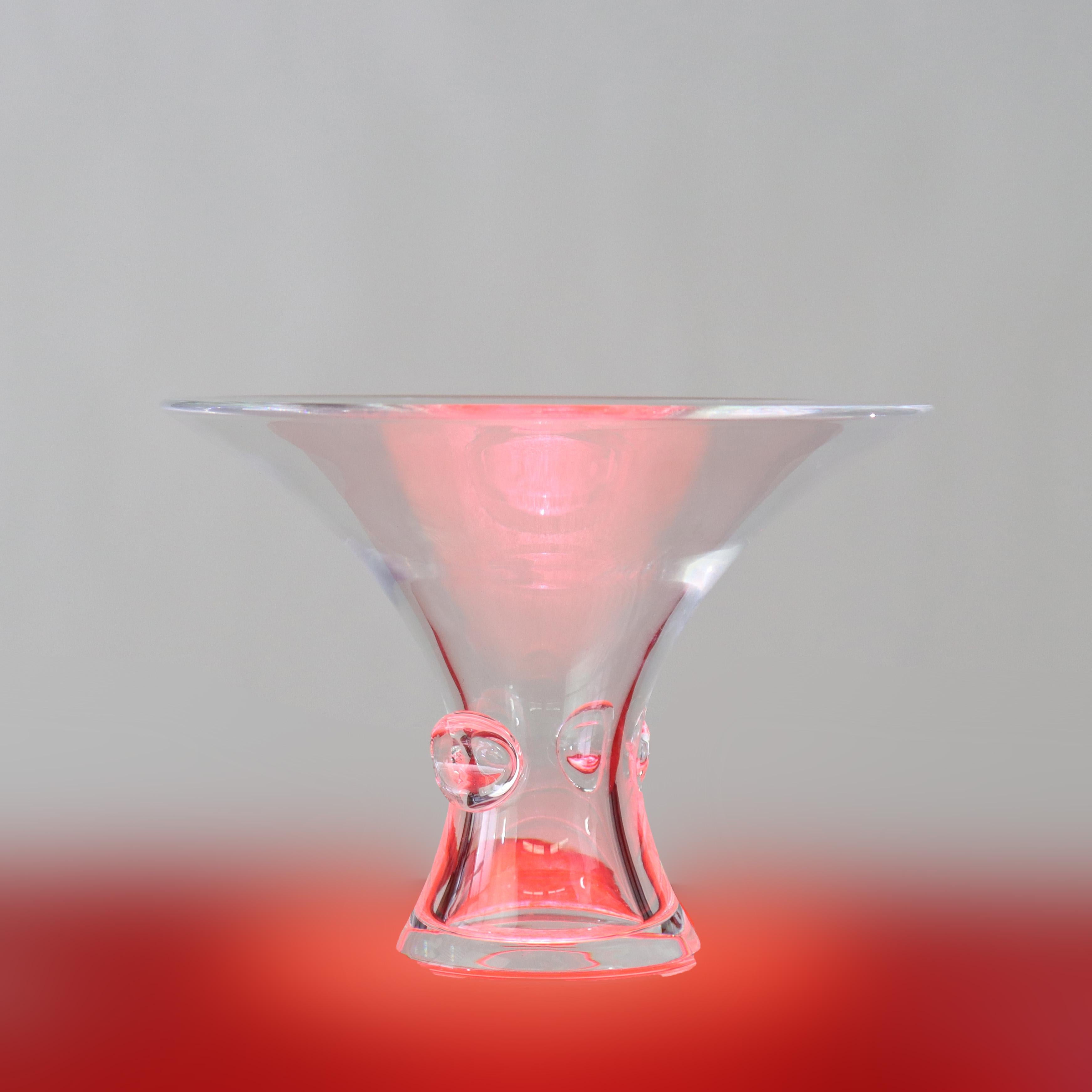 Antique Steuben MCM Art Glass Fluted Vessel Signed C1930 For Sale 4