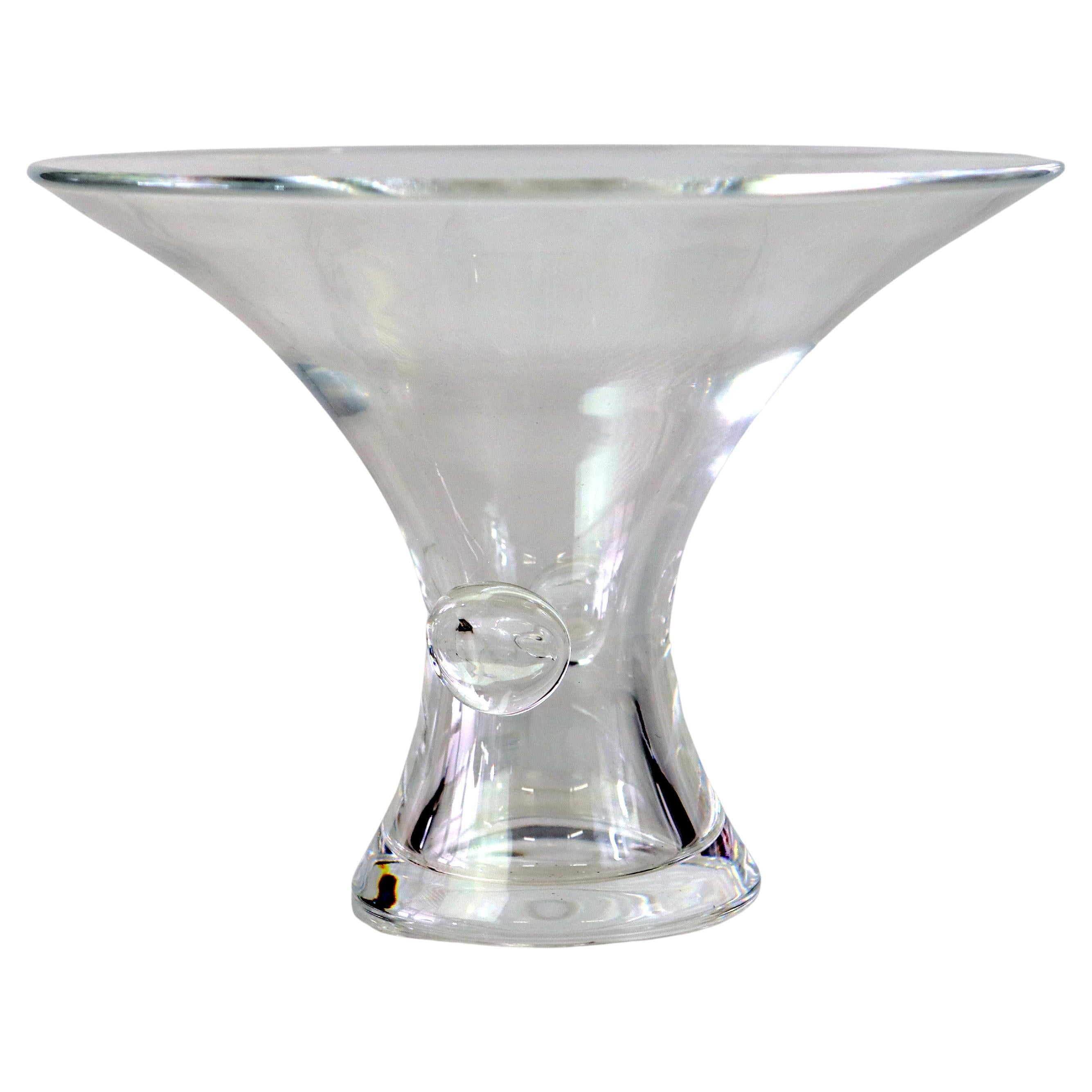 Antique Steuben MCM Art Glass Fluted Vessel Signed C1930
