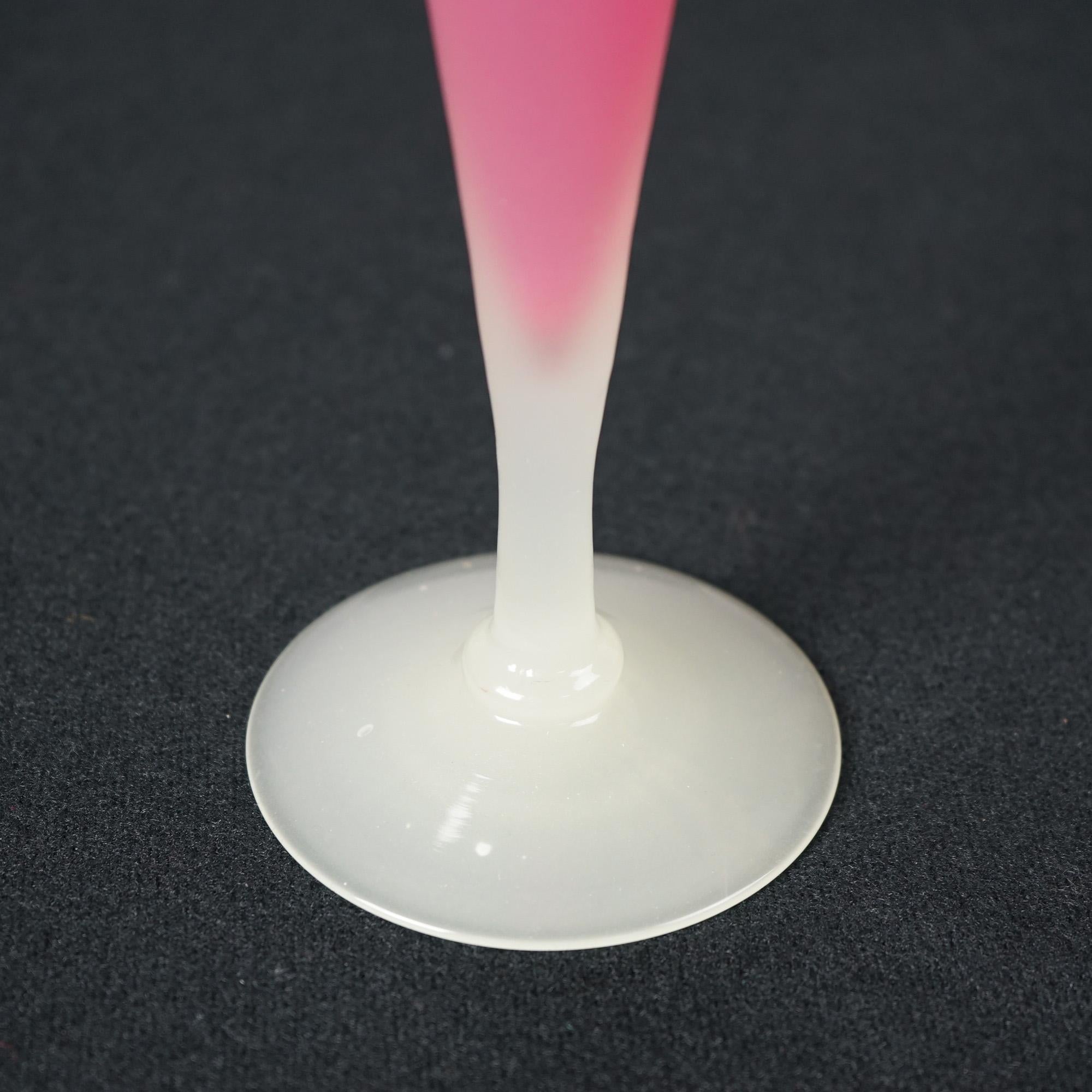 Antique Steuben Rosaline Pink and Alabaster Art Glass Bud Vase C1920 2