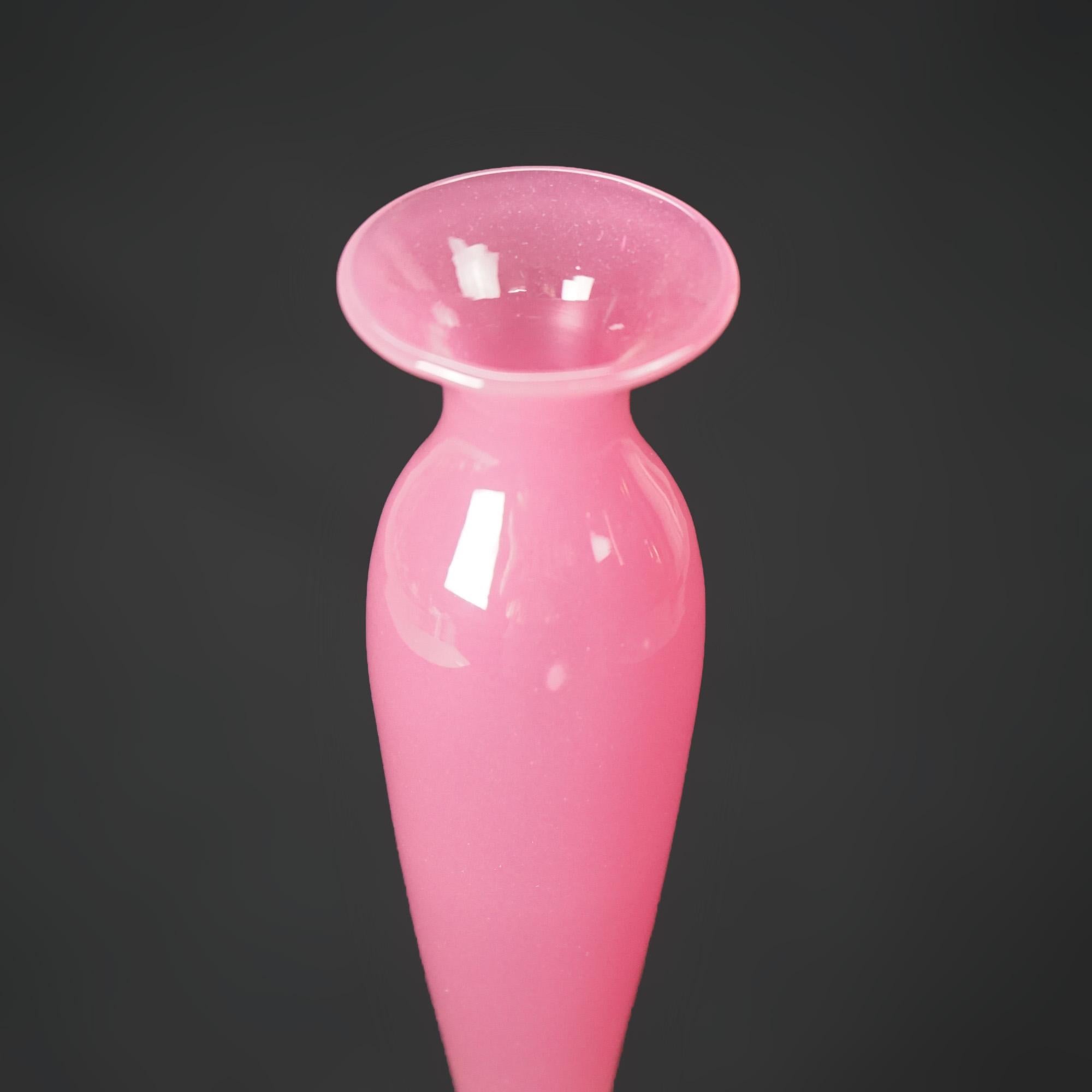 Antique Steuben Rosaline Pink and Alabaster Art Glass Bud Vase C1920 3