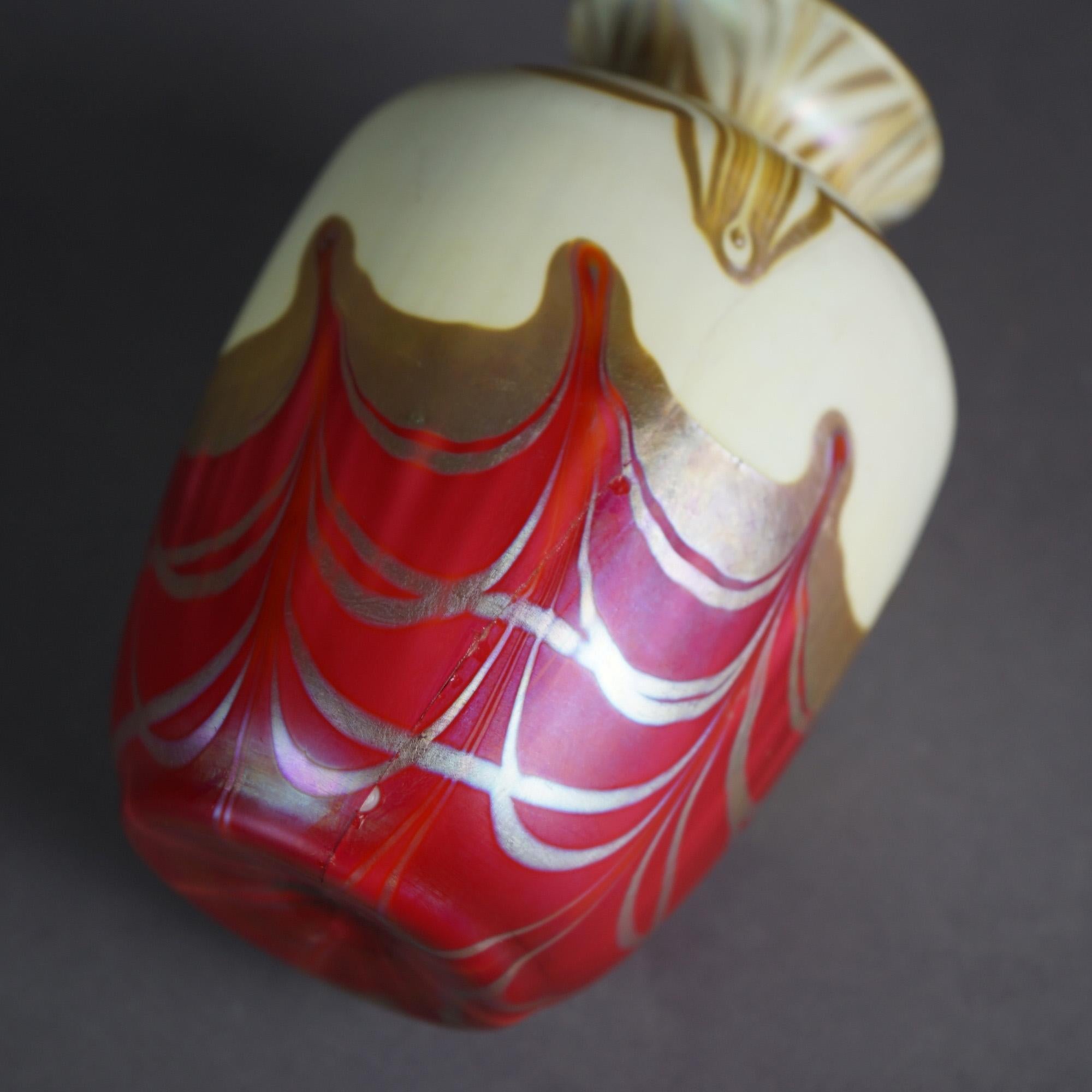 Antique Steuben School Art Glass Vase As Found, Rare Color Circa 1920 2
