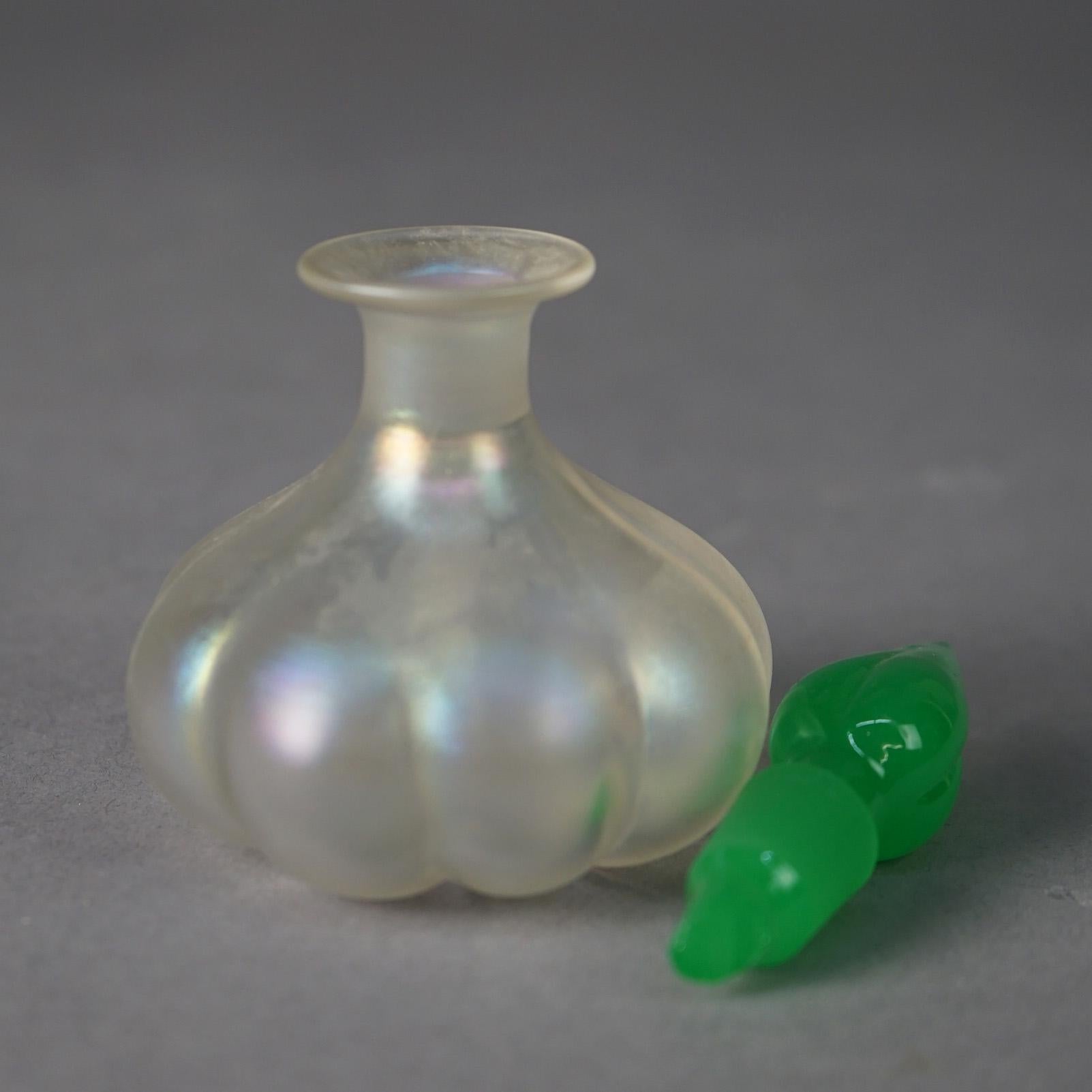 Antique Steuben Verre De Soie & Jade Art Glass Perfume circa 1930 2