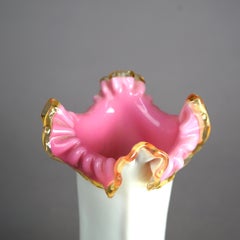 Antique Stevens & Williams School Victorian Cased Art Glass Footed Vase 19th C