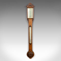 Stick Barometer Davis Leeds English Oak Scientific Instrument, circa 1830