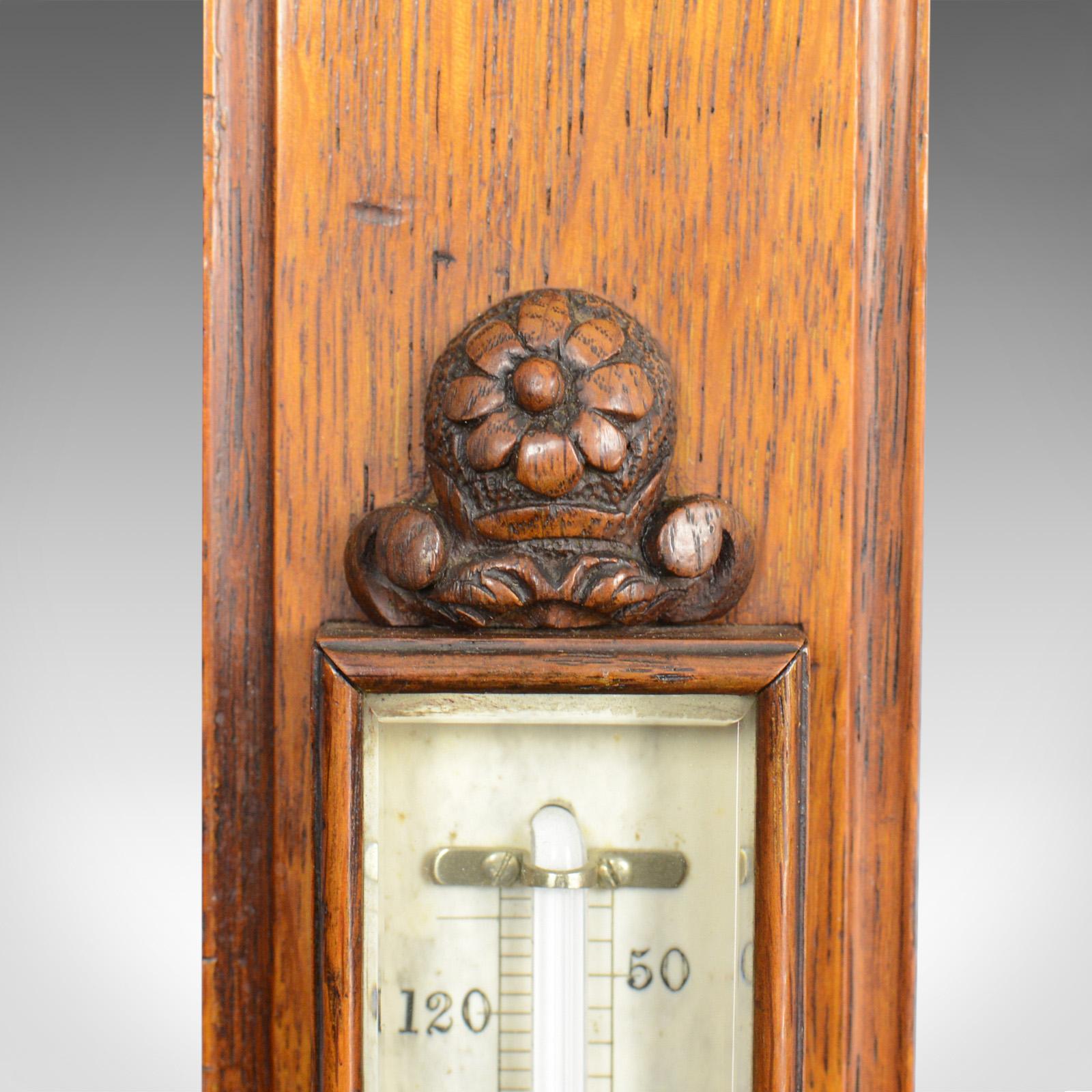 Stick Barometer Davis Leeds English Oak Scientific Instrument, circa 1830 2