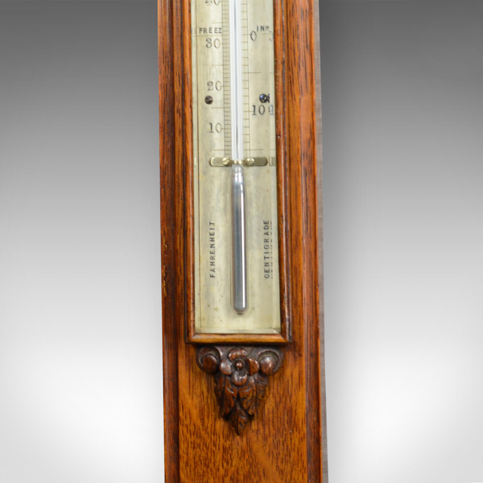 Stick Barometer Davis Leeds English Oak Scientific Instrument, circa 1830 3