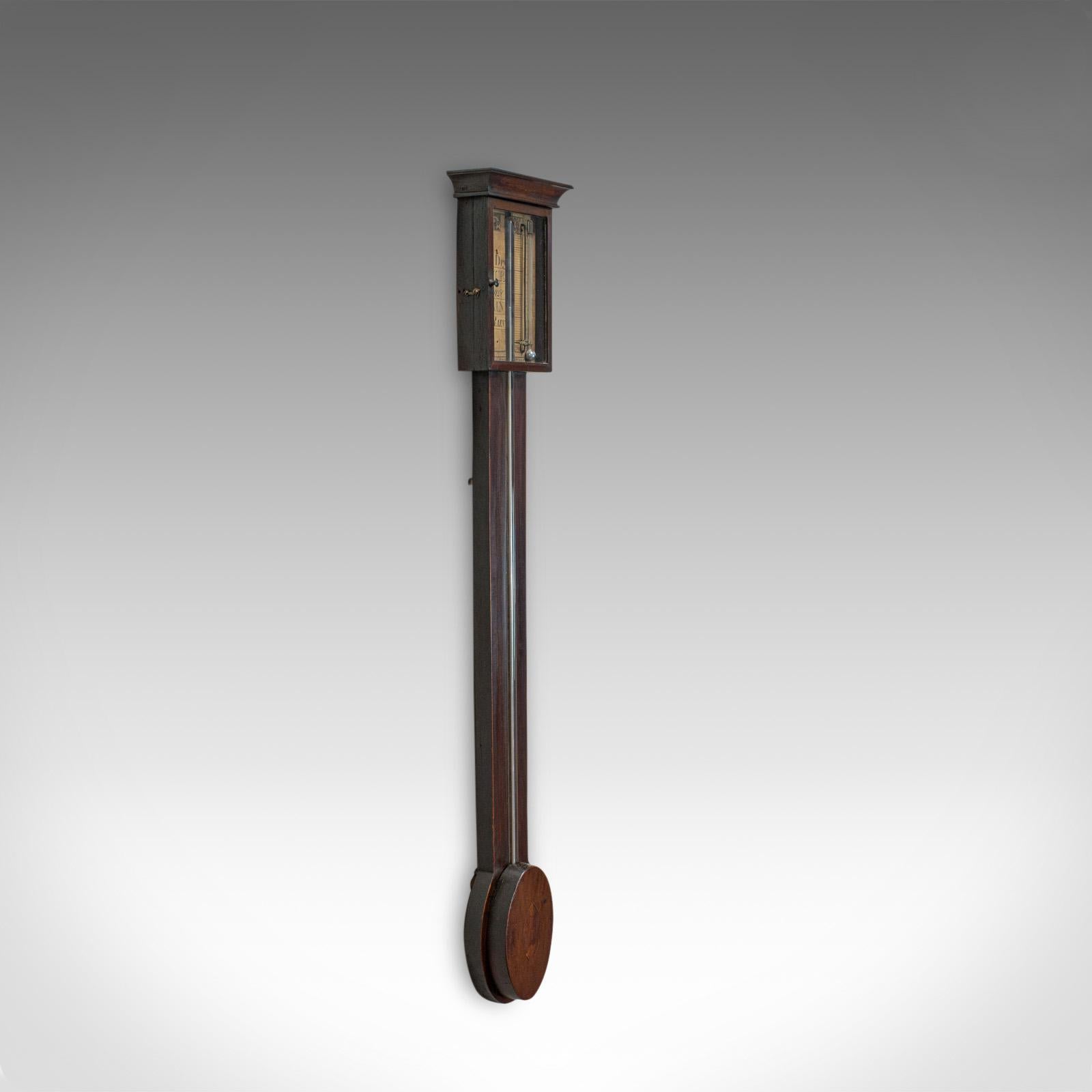 Antique Stick Barometer, English, Mahogany, Charles Howarth, Halifax, Victorian In Good Condition In Hele, Devon, GB