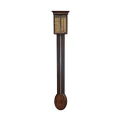 Antique Stick Barometer, English, Mahogany, Charles Howarth, Halifax, Victorian