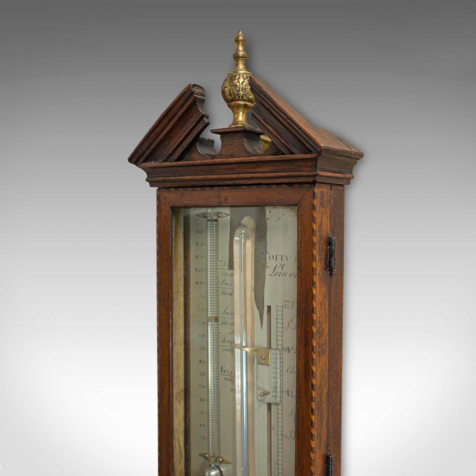 Victorian Antique Stick Barometer, English, Mahogany, Torre and Co, London, circa 1850