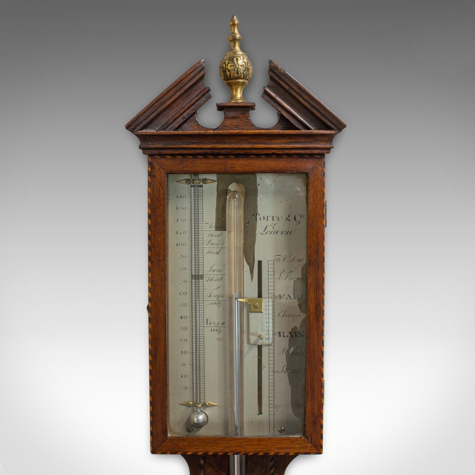 Antique Stick Barometer, English, Mahogany, Torre and Co, London, circa 1850 In Good Condition In Hele, Devon, GB