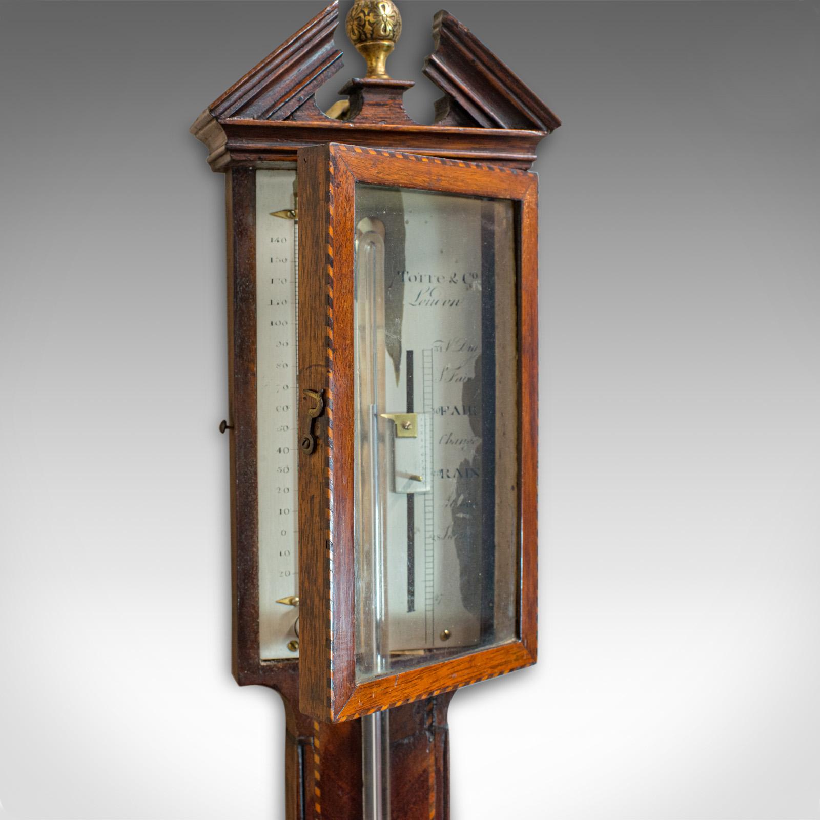 Antique Stick Barometer, English, Mahogany, Torre and Co, London, circa 1850 1