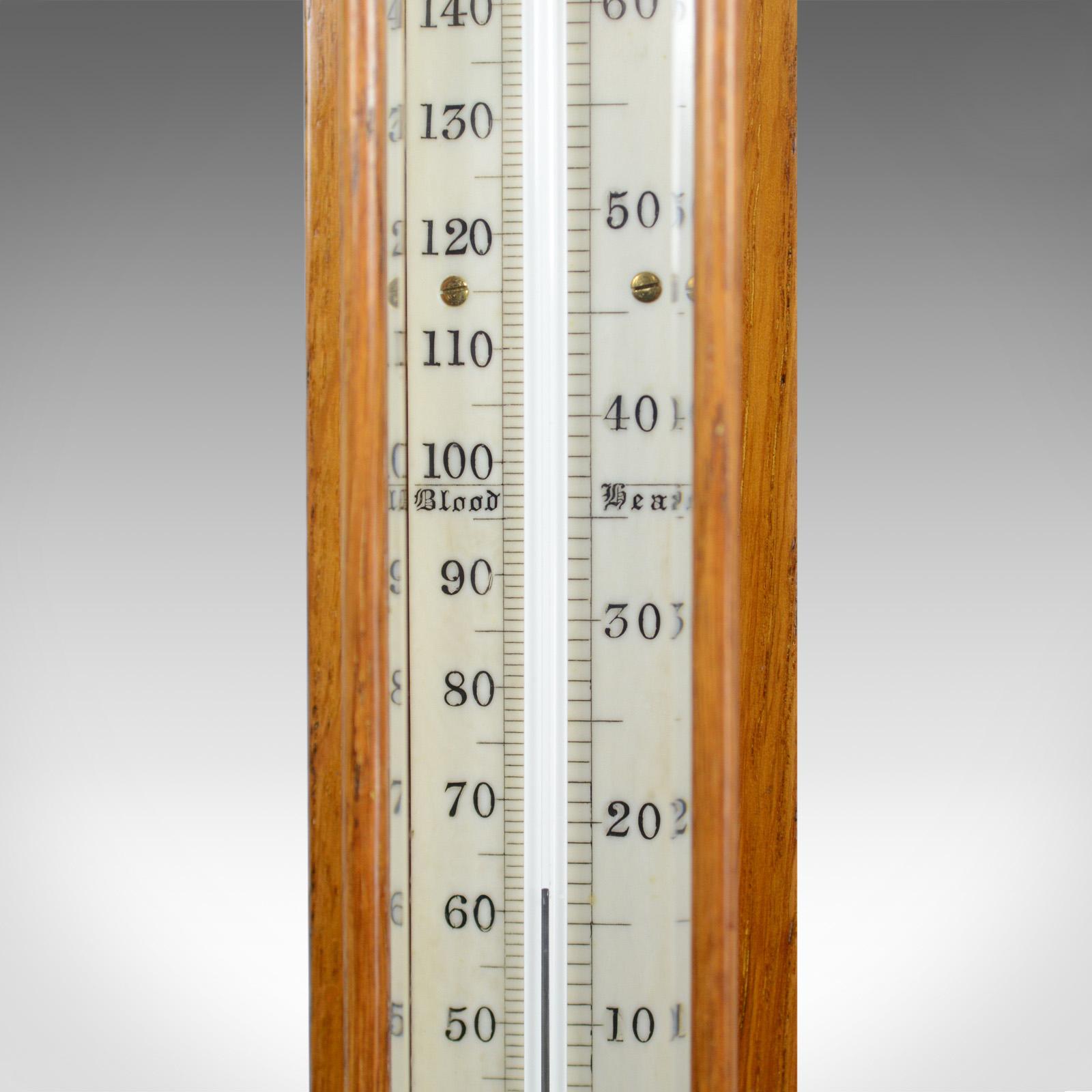 Antique Stick Barometer, Thermometer, Carpenter and Westley, London, Oak In Good Condition In Hele, Devon, GB
