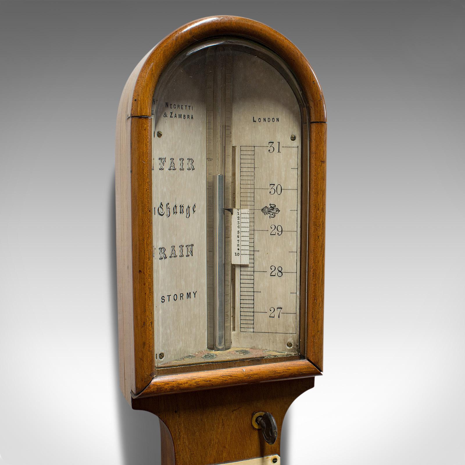 Antique Stick Barometer, Walnut, Scientific Instrument, Negretti & Zambra, 1900 For Sale 2