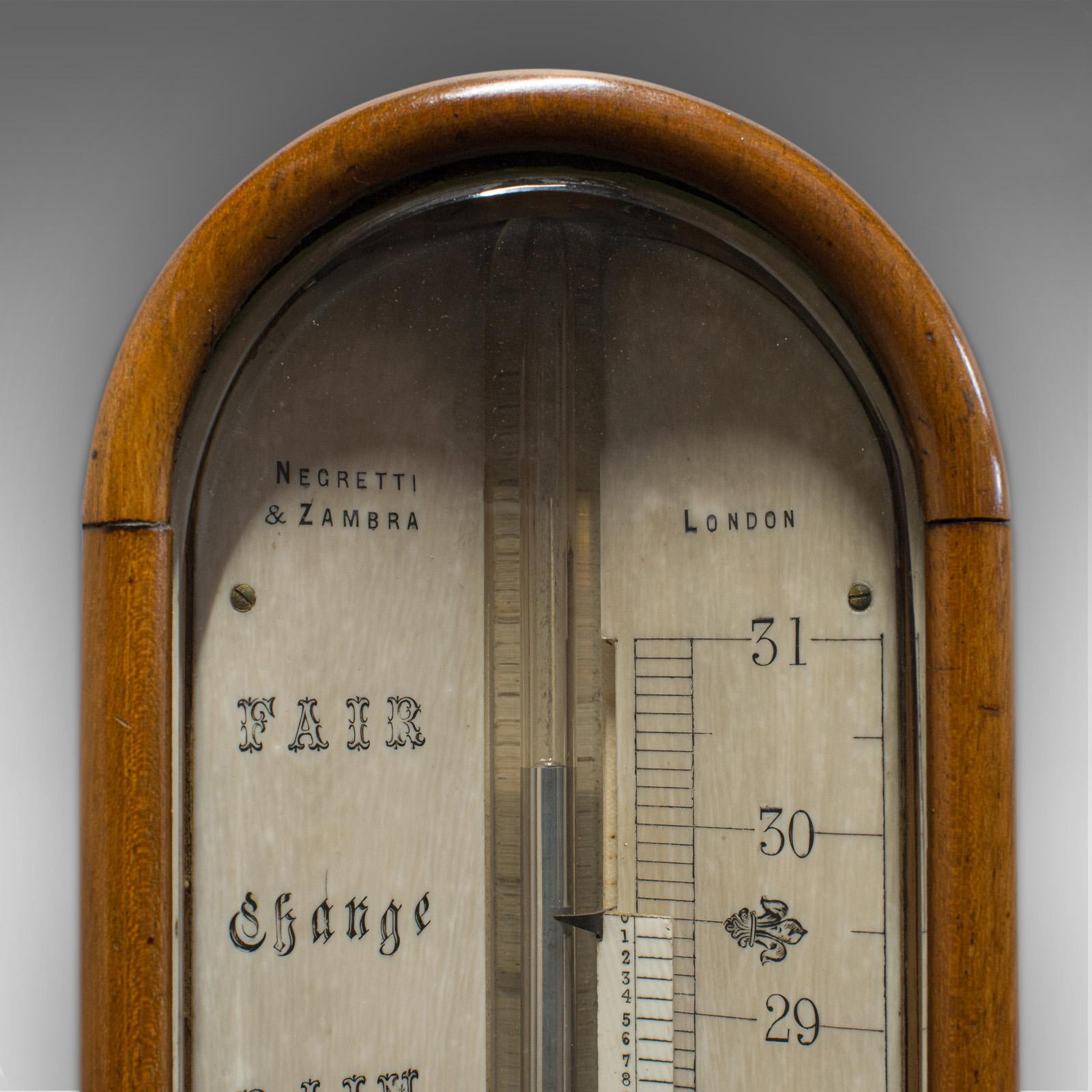 Antique Stick Barometer, Walnut, Scientific Instrument, Negretti & Zambra, 1900 For Sale 3