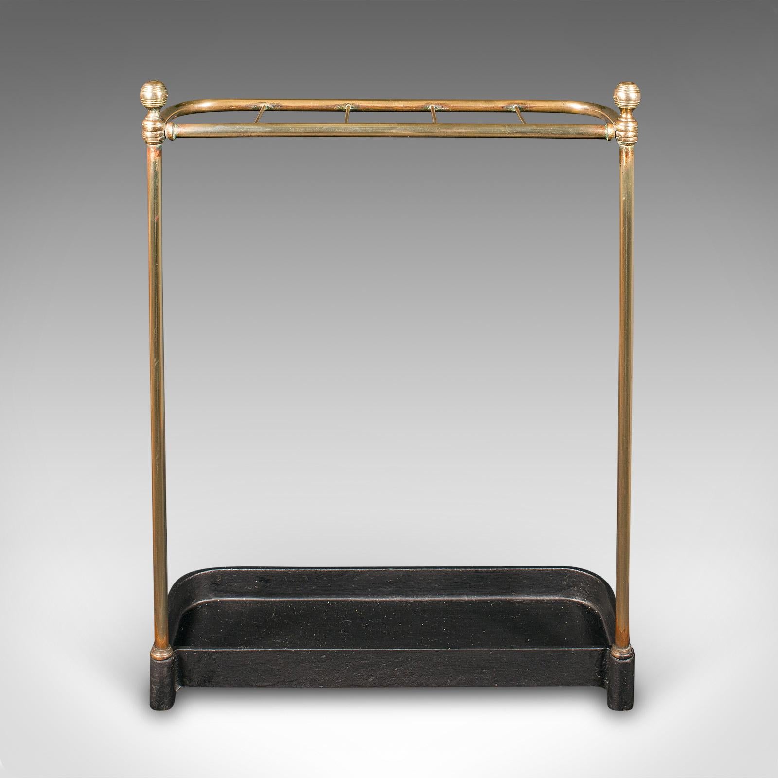 Antiker Stick Loop Stand, Englisch, Messing, Flur, Schirmständer, Spätviktorianisch (Britisch) im Angebot