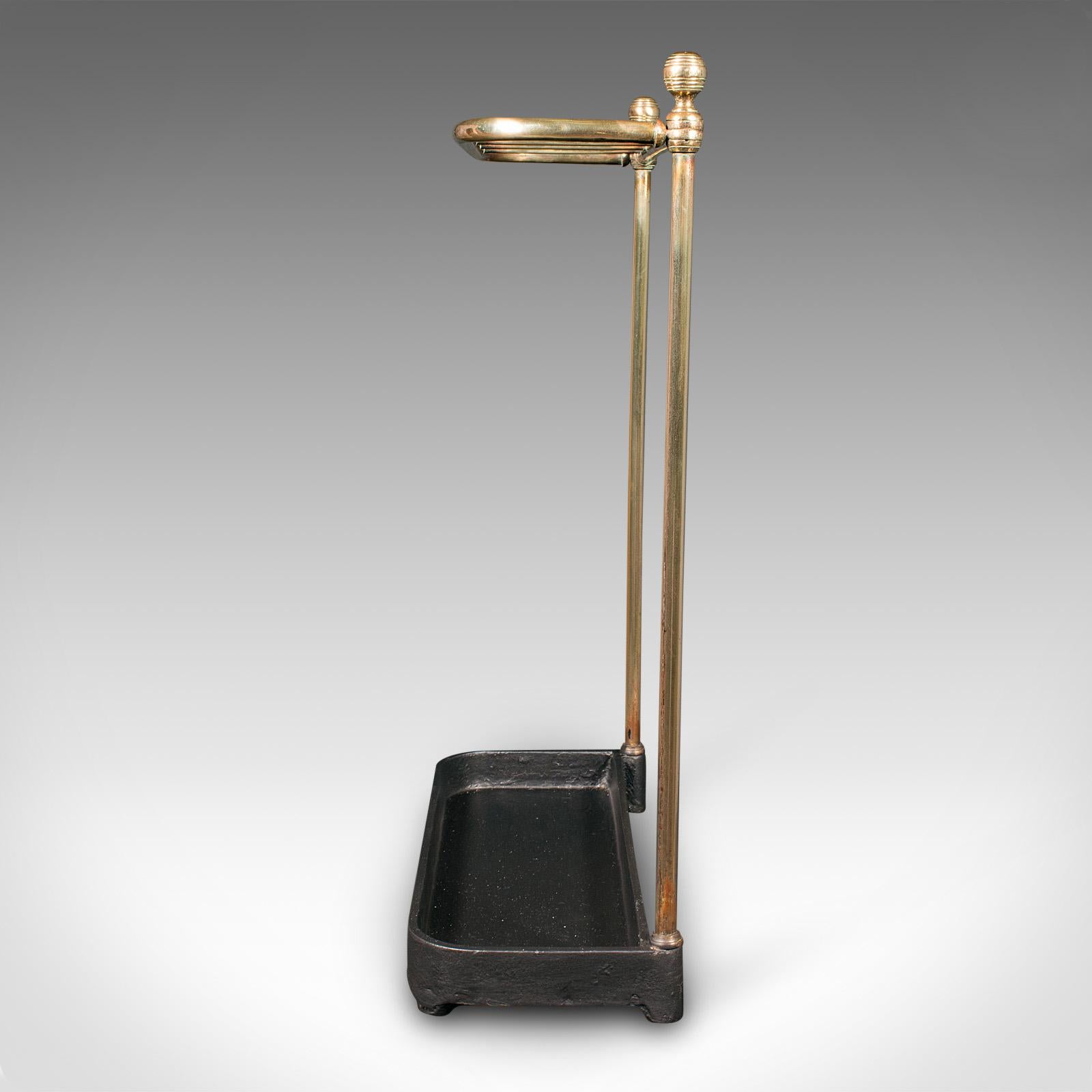 Antiker Stick Loop Stand, Englisch, Messing, Flur, Schirmständer, Spätviktorianisch im Angebot 1