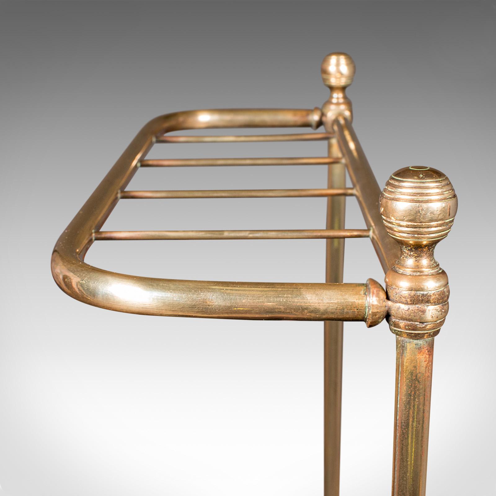 Antiker Stick Loop Stand, Englisch, Messing, Flur, Schirmständer, Spätviktorianisch im Angebot 2