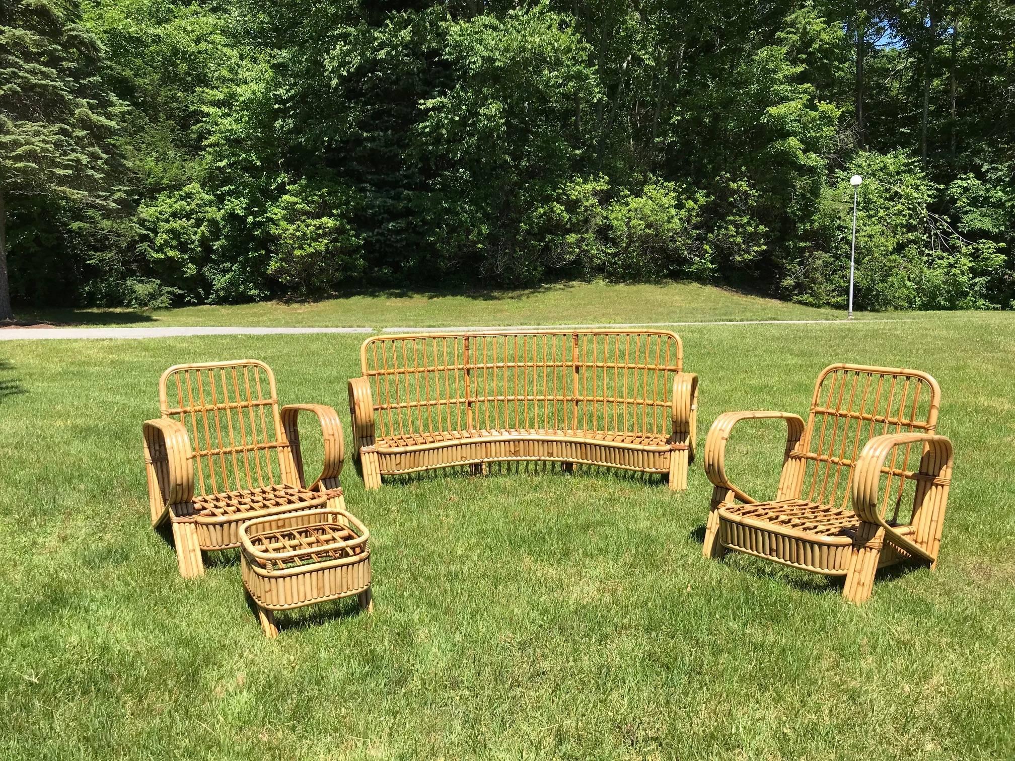 Antique Stick Rattan Set For Sale at 1stDibs | vintage rattan furniture ...